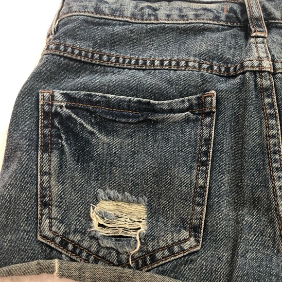 Free People Distressed Jean Shorts - Picture 7 of 8